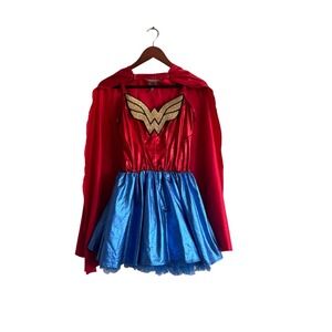 DC Comics Originals Wonder Woman Costume Red Blue Metallic Dress‎ with Cape